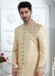 Exquisite Dark Beige Art Silk Sherwani Set